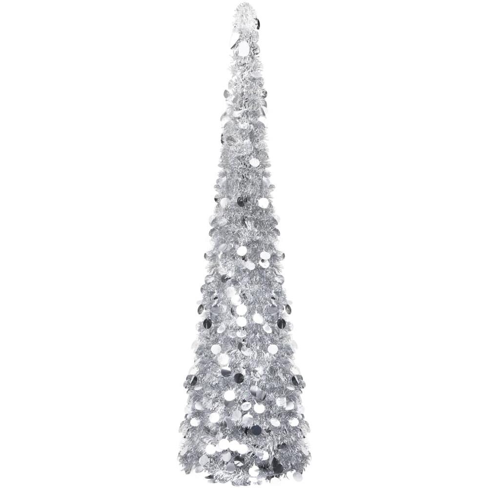 Albero di Natale Artificiale Apribile Argento 180 cm PET - Foto 1