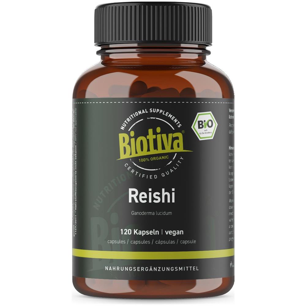 Fungo Di Reishi Bio - 120 Capsule - Ganoderma Lucidum - Fungo Vitale - Senza Additivi - Vegano - Confezionato E Controllato In Germania (de-eco-005) - Foto 1