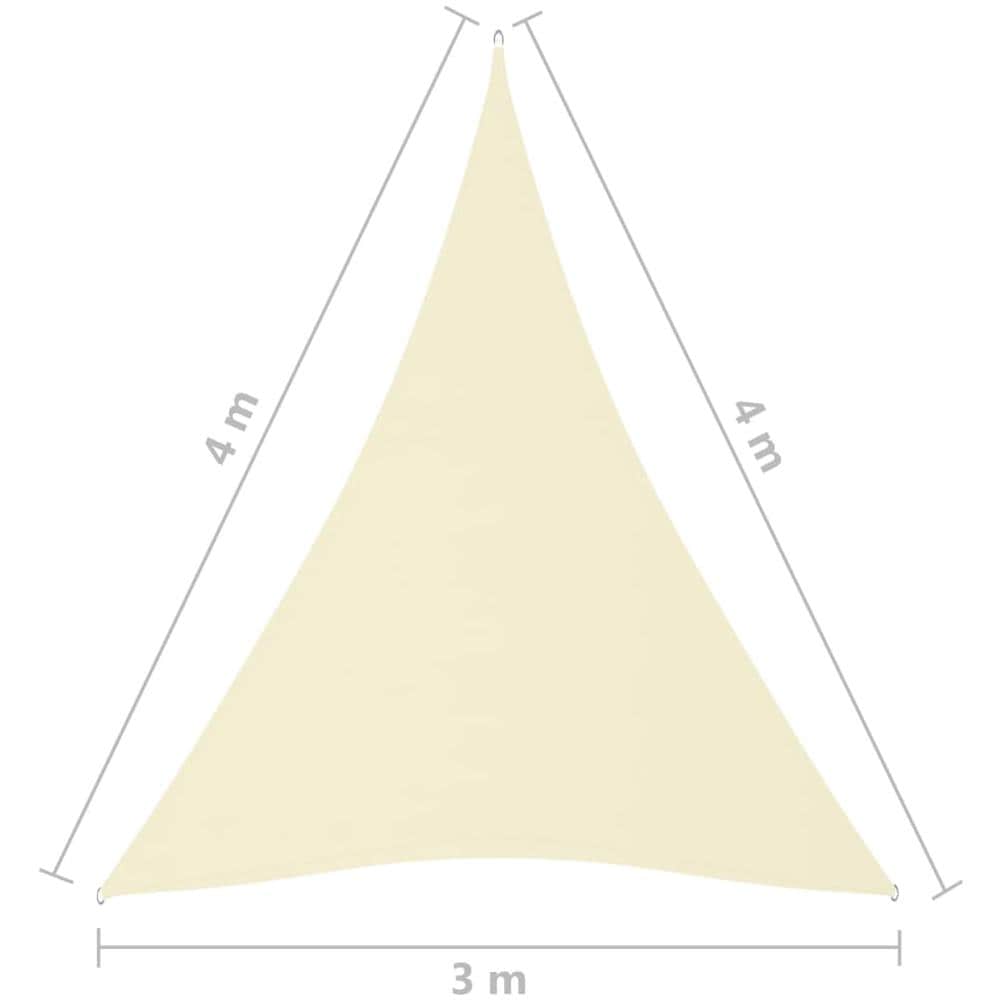 Parasole a Vela Oxford Triangolare 3x4x4 m Crema - Foto 6