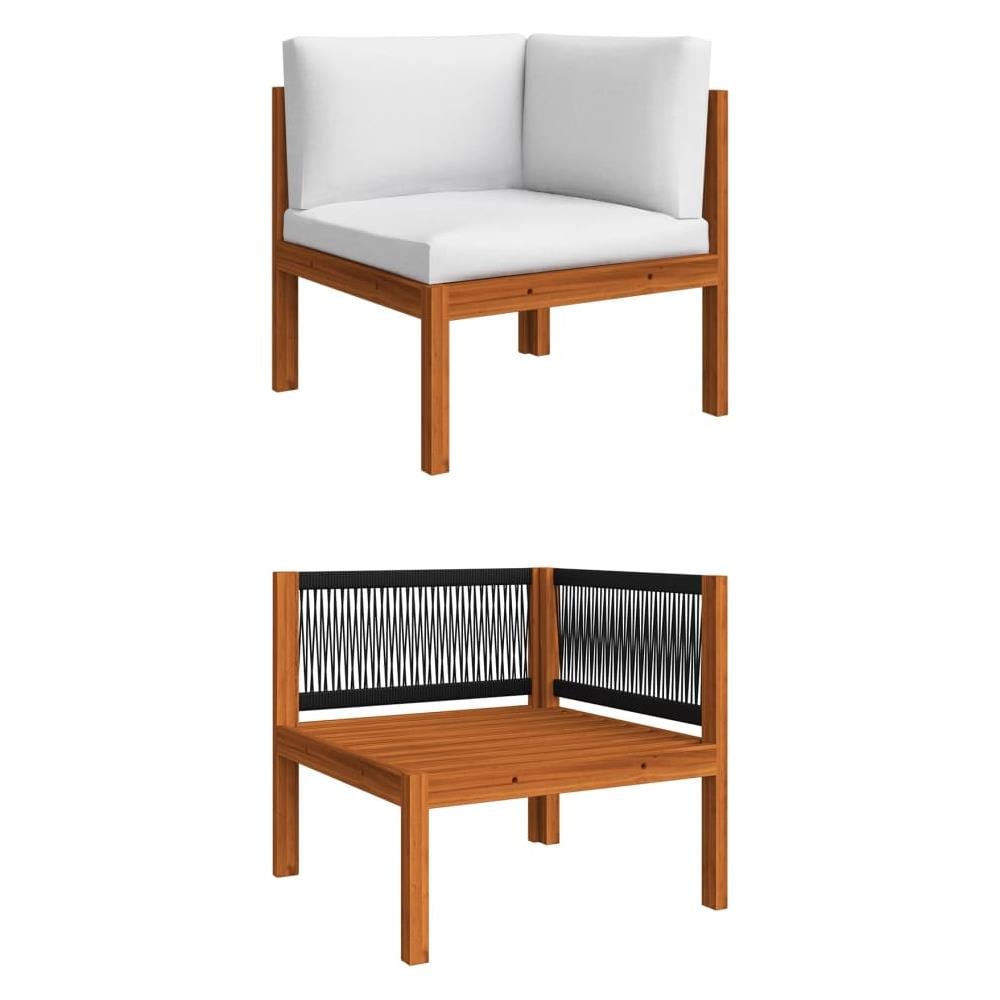 Set Divani Da Giardino 12 Pz Con Cuscini Crema Massello Acacia - Foto 3