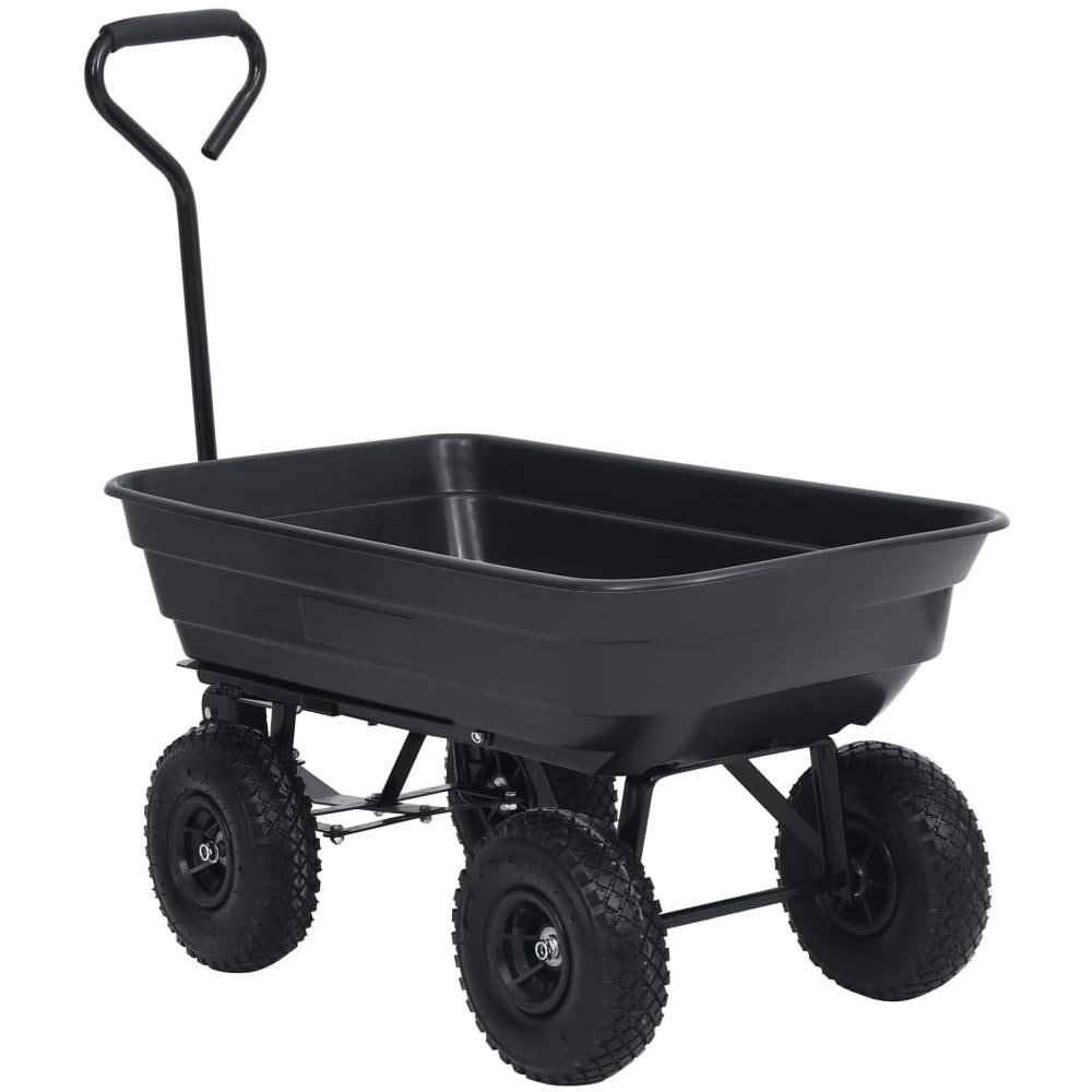 Carrello Manuale Ribaltabile da Giardino 300 kg 75 L Nero - Foto 2