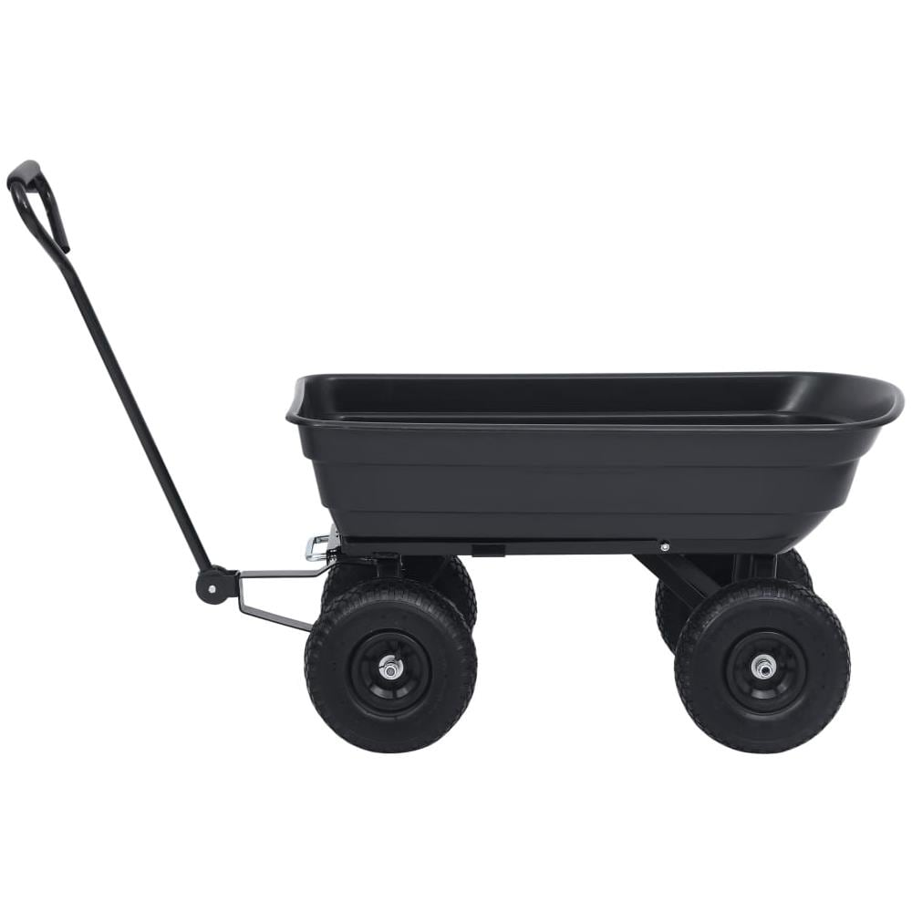 Carrello Manuale Ribaltabile da Giardino 300 kg 75 L Nero - Foto 3