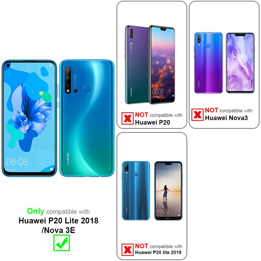 3x Pellicola Armatura A Schermo Intero Compatibile Con Huawei P20 Lite In Trasparente Con Bianco - 3x Vetro Temperato (tempered) Di Protezione Del Display In Durezza 9h Con 3d Touch - Foto 2