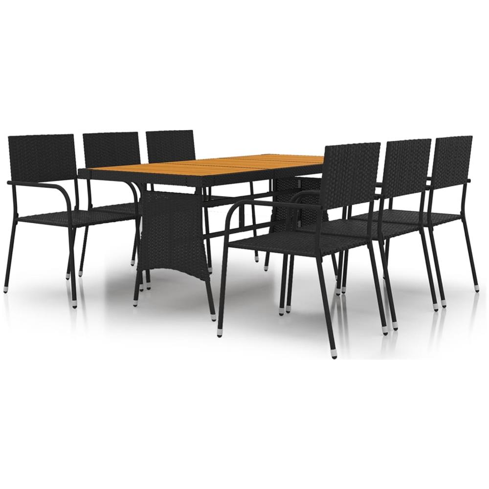 VidaXL Set Da Pranzo 7 Pezzi – Tavolo E 6 Sedie In MDF E Acciaio, Stile Romantico Marrone – Arredo Cucina E Sala