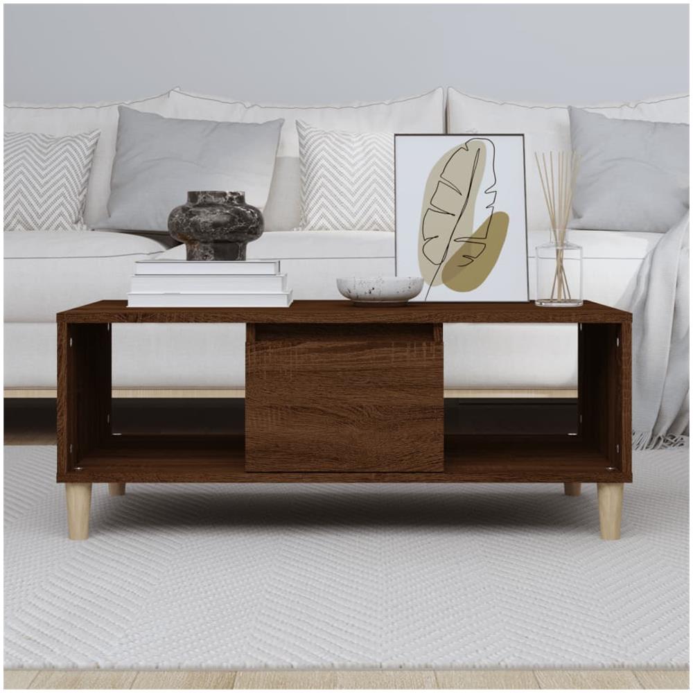 Tavolino Da Salotto Rovere Marrone 90x50x36,5 Cm In Multistrato - Foto 3