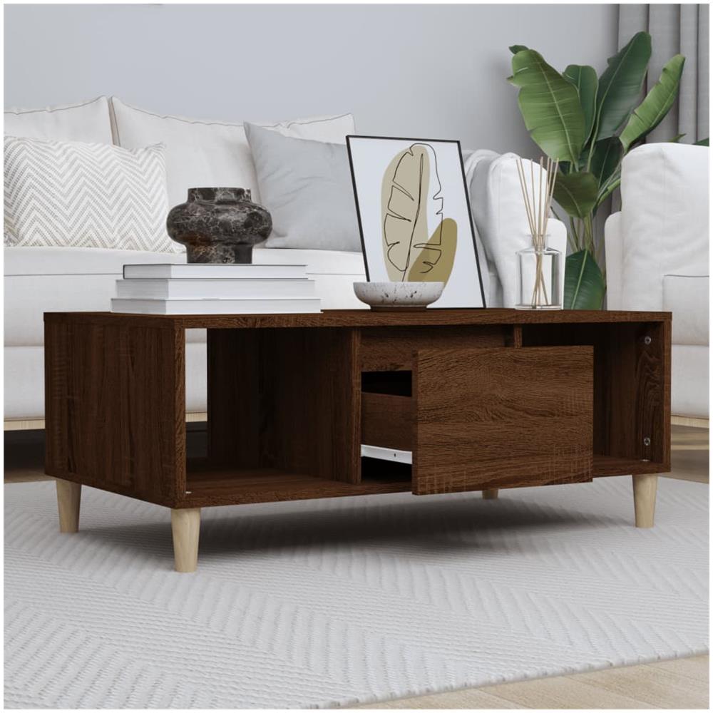 Tavolino Da Salotto Rovere Marrone 90x50x36,5 Cm In Multistrato - Foto 1
