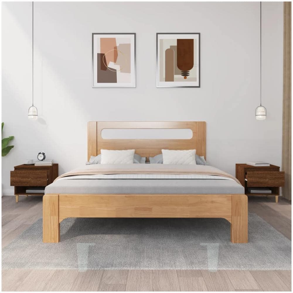 Comodini 2 Pz Rovere Marrone 50x46x50 Cm In Legno Multistrato - Foto 3