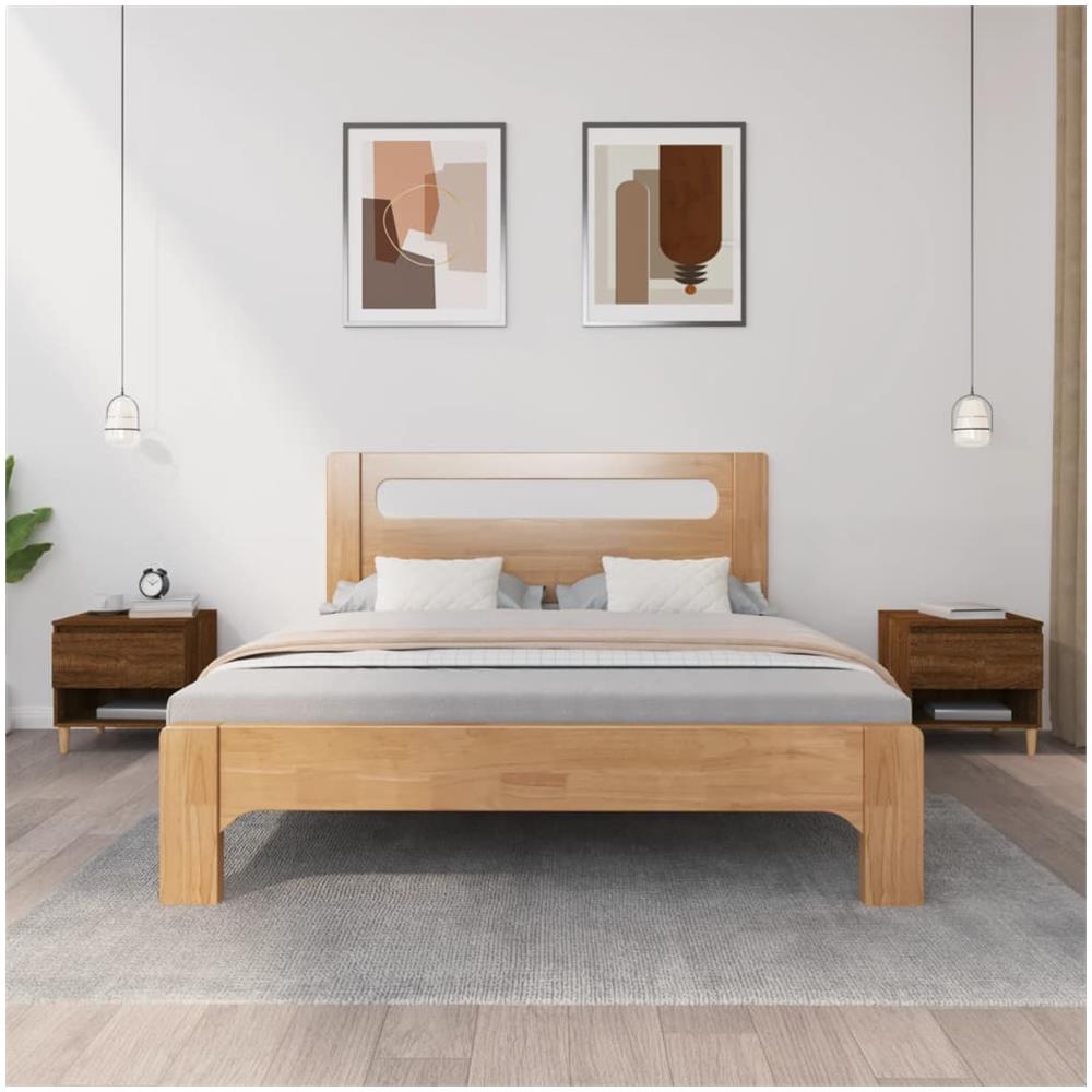 Comodini 2 Pz Rovere Marrone 50x46x50 Cm In Legno Multistrato - Foto 1