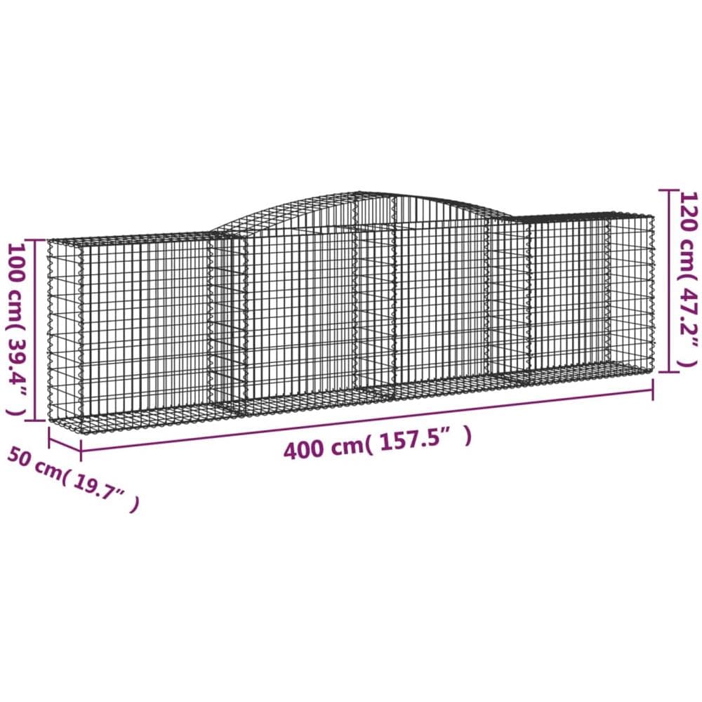 Cesti Gabbioni Ad Arco 6 Pz 400x50x100/120 Cm Ferro Zincato - Foto 5