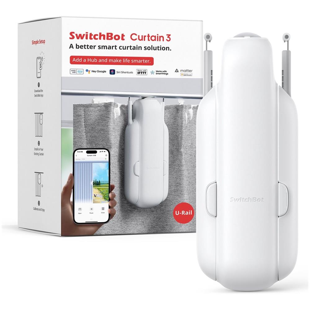 Tenda Switchbot - Versione U-rail 3 (2023) - Bianco - Motore Per Tende Smart Home - Tenda Intelligente - Tenda Automatica - Foto 1