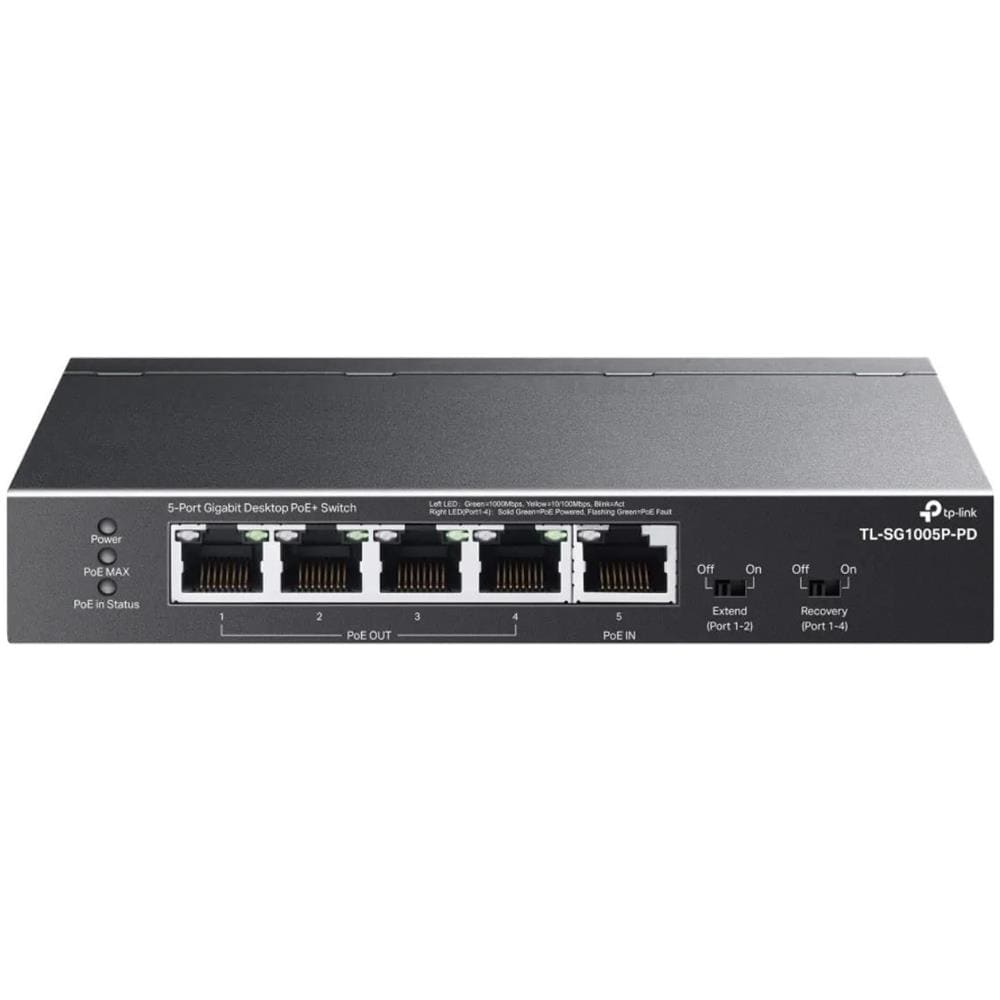 TP-Link 5-Porte Gigabit Desktop PoE+ Switch con 1-Port PoE++ In e 4-Port PoE+Out - Foto 1