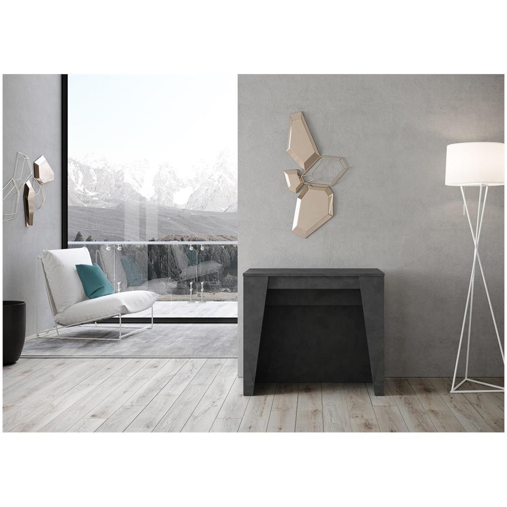 Consolle allungabile 90x48/296 cm Bakari antracite spatolato - Foto 2