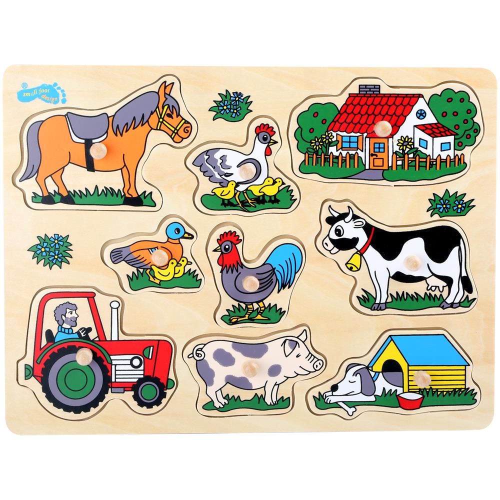 Puzzle Ad Incastro Con Animali Della Fattoria In Legno - Foto 4