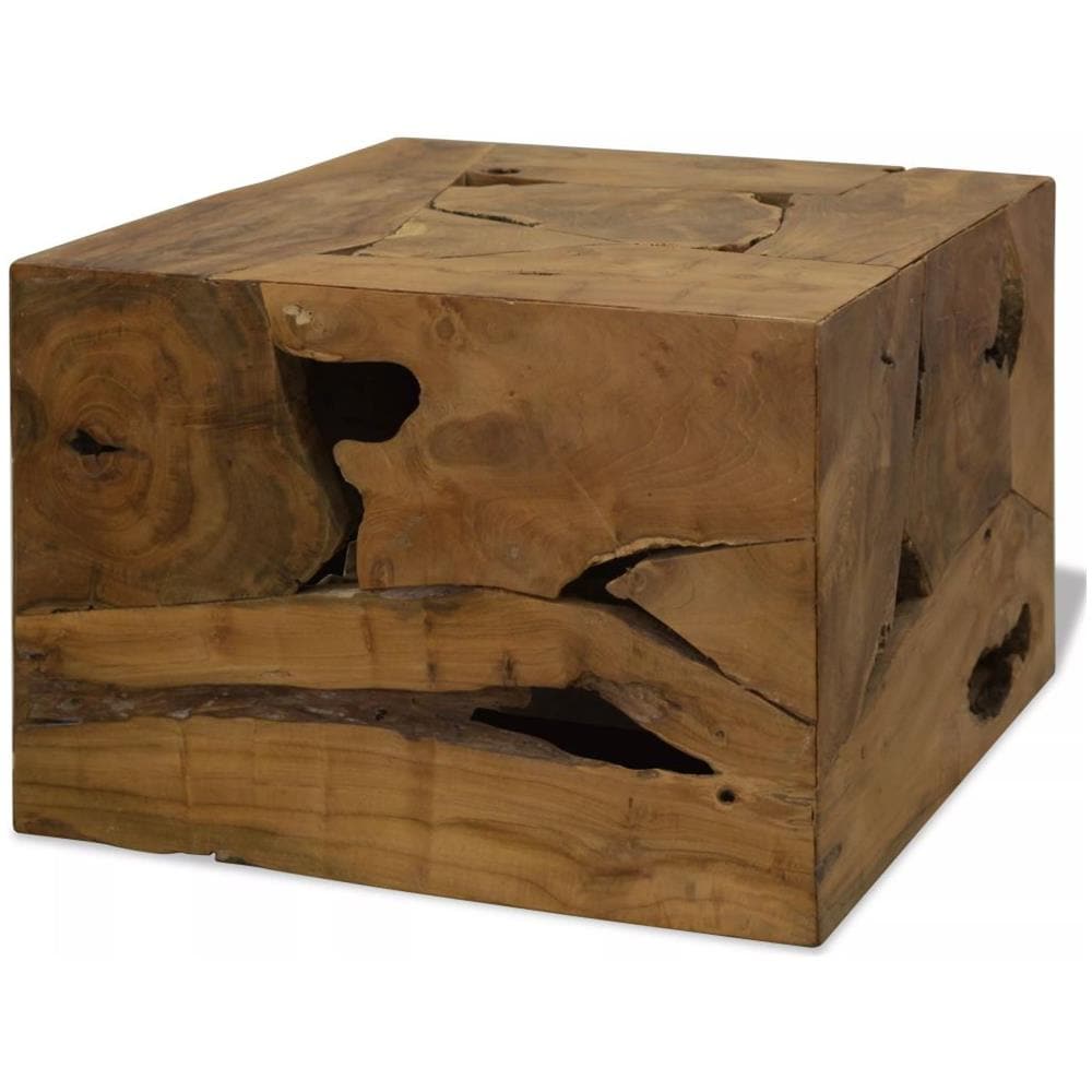 Tavolino Da Caffè In Autentico Legno Di Teak 50x50x35cm Marrone - Foto 1