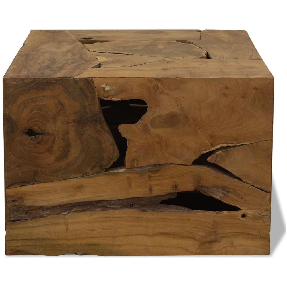 Tavolino Da Caffè In Autentico Legno Di Teak 50x50x35cm Marrone - Foto 2