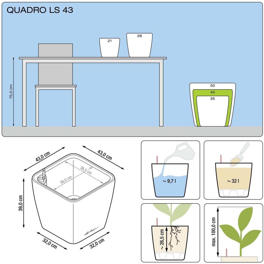 Fioriera QUADRO LS 43 ALL-IN-ONE Carbone 16163 - Foto 7