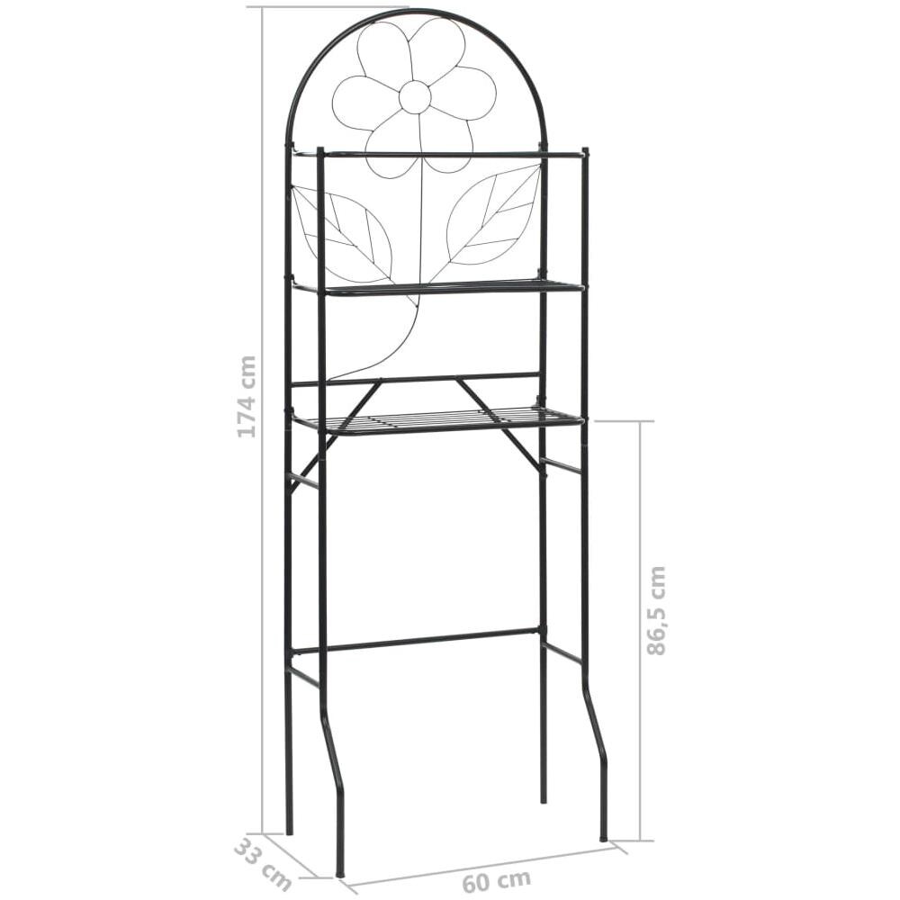 Scaffale Da Bagno 60x33x174 Cm Nero - Foto 7