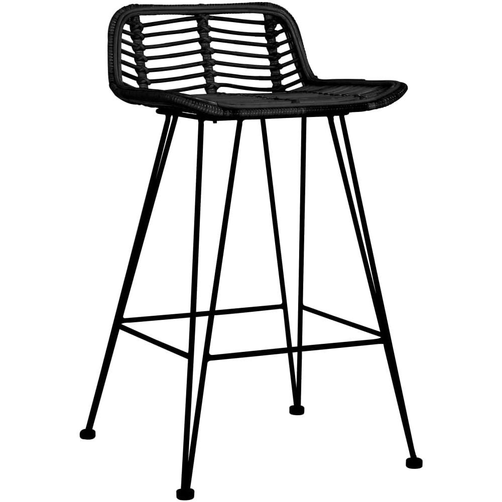 Sedie Da Bar 2 Pz Nere In Rattan - Foto 2