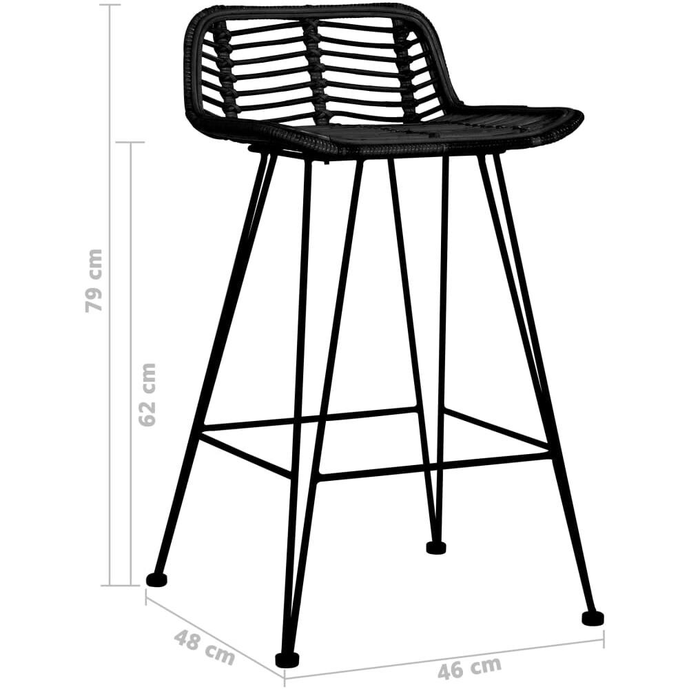 Sedie Da Bar 2 Pz Nere In Rattan - Foto 12