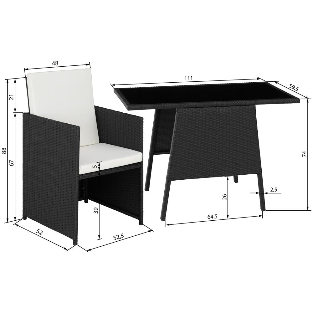 Salottino In Rattan Losanna 2 + 1 - Nero - Foto 2