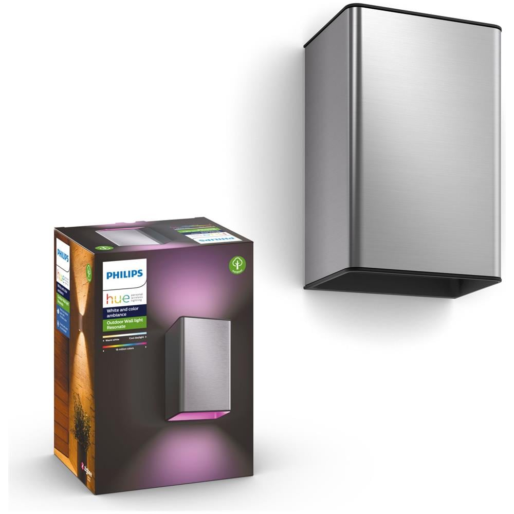 Hue White & Col. Amb. Resonate Wandleuchte Silber 2er Set - Foto 1