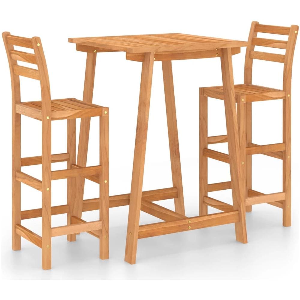 Set Da Bar Da Giardino 3 Pz In Legno Massello Di Acacia - Foto 1