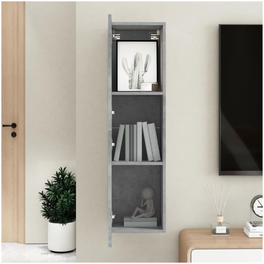 Mobile Porta TV Grigio Cemento 30,5x30x110 cm Legno Multistrato - Foto 2