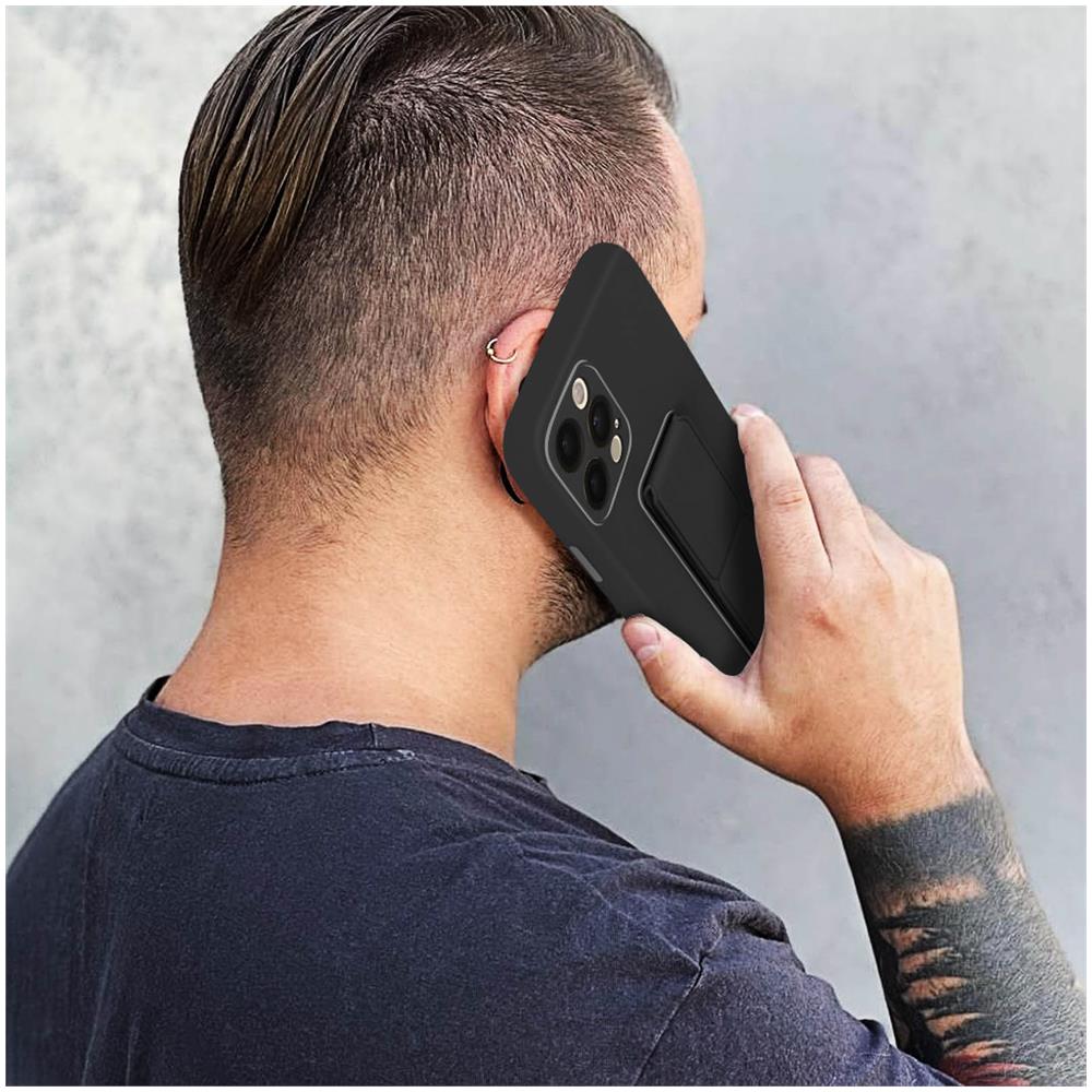 Cover Per Iphone 12 Pro Max Cavalletto Pieghevole Magnetico Nera - Foto 2
