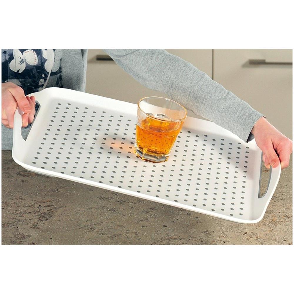 Vassoio Antiscivolo In Plastica Pp Bianco, Vassoio Colazione, Vassoio Da Cucina, Vassoio Bianco, Accessori Da Cucina, Kesper - Foto 2