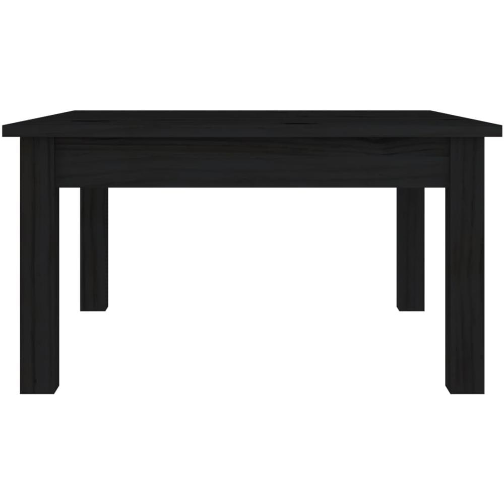Tavolino Da Salotto Nero 55x55x30 Cm Legno Massello Di Pino - Foto 3