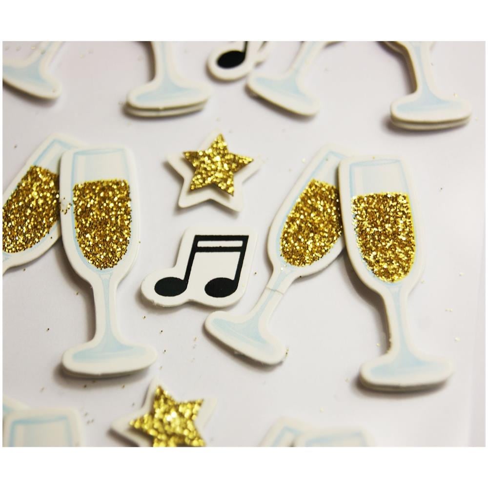 16 Adesivi 3d - Champagne - Glitter - Foto 1