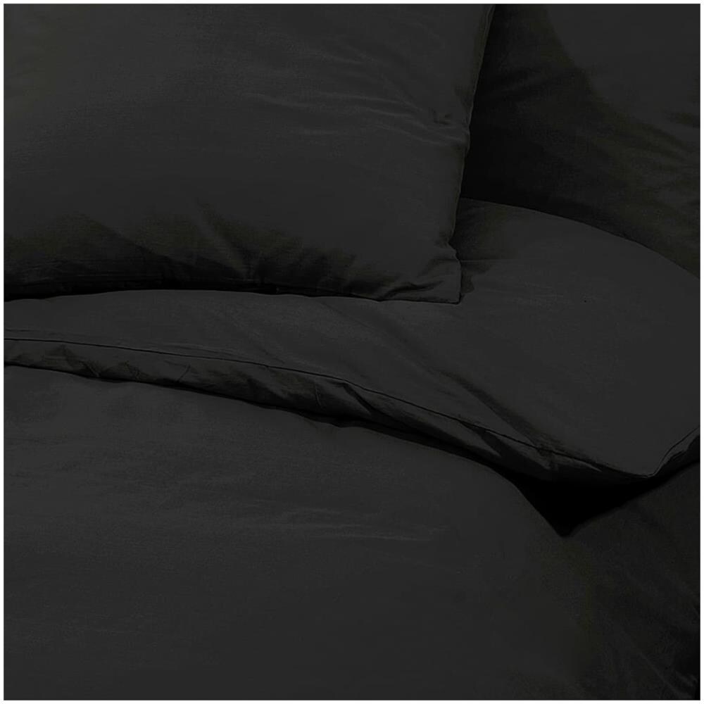 Set Copripiumino Nero 260x240 Cm In Microfibra Leggera - Foto 7