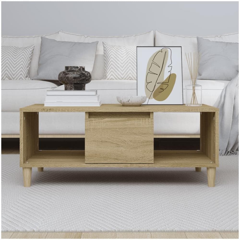 Tavolino Salotto Rovere Sonoma 90x50x36,5 Cm Legno Multistrato - Foto 2