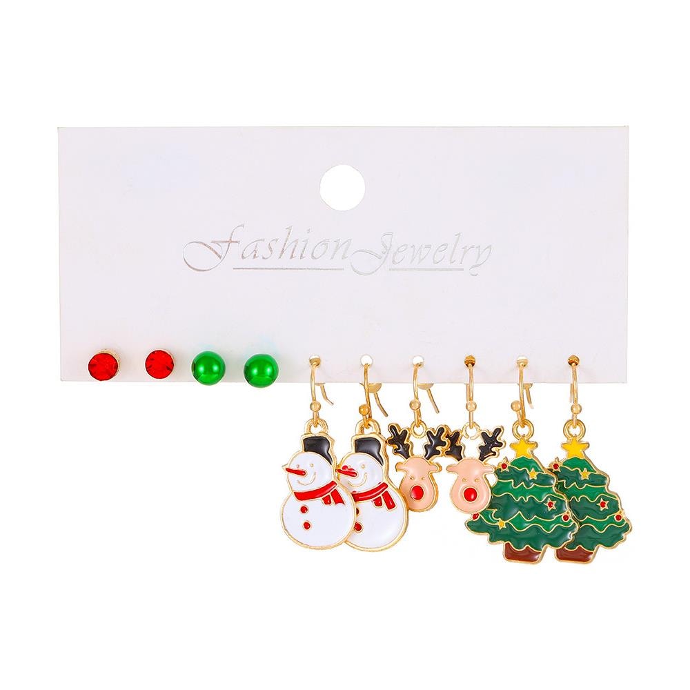 Set Di Orecchini Natalizi Da 5 Paia Multicolor - Foto 1