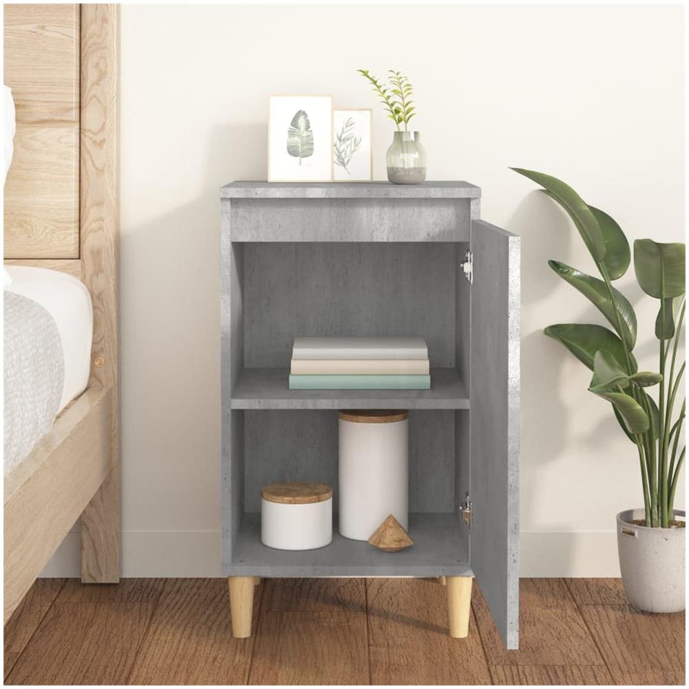 Comodino Grigio Cemento 40x35x70 Cm In Legno Multistrato - Foto 3
