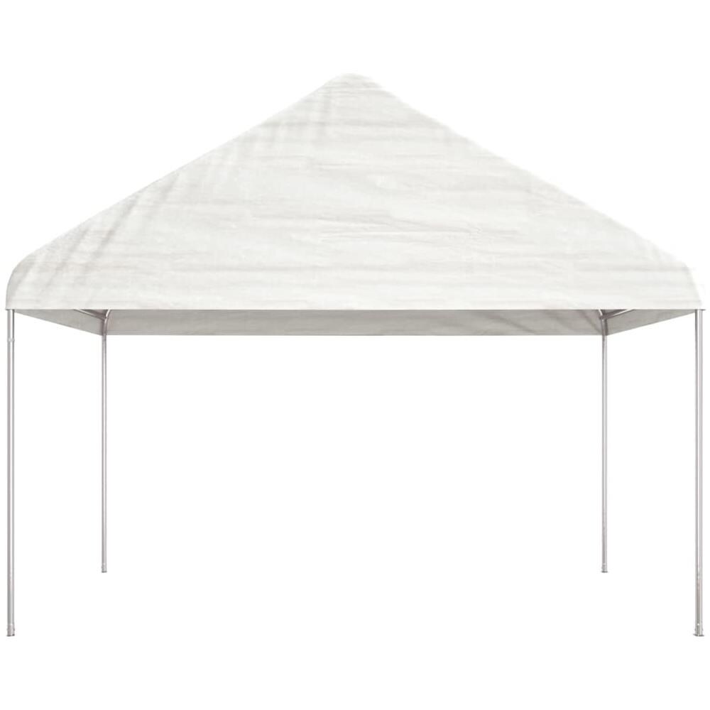 Gazebo Con Tetto Bianco 13,38x4,08x3,22 M In Polietilene - Foto 3