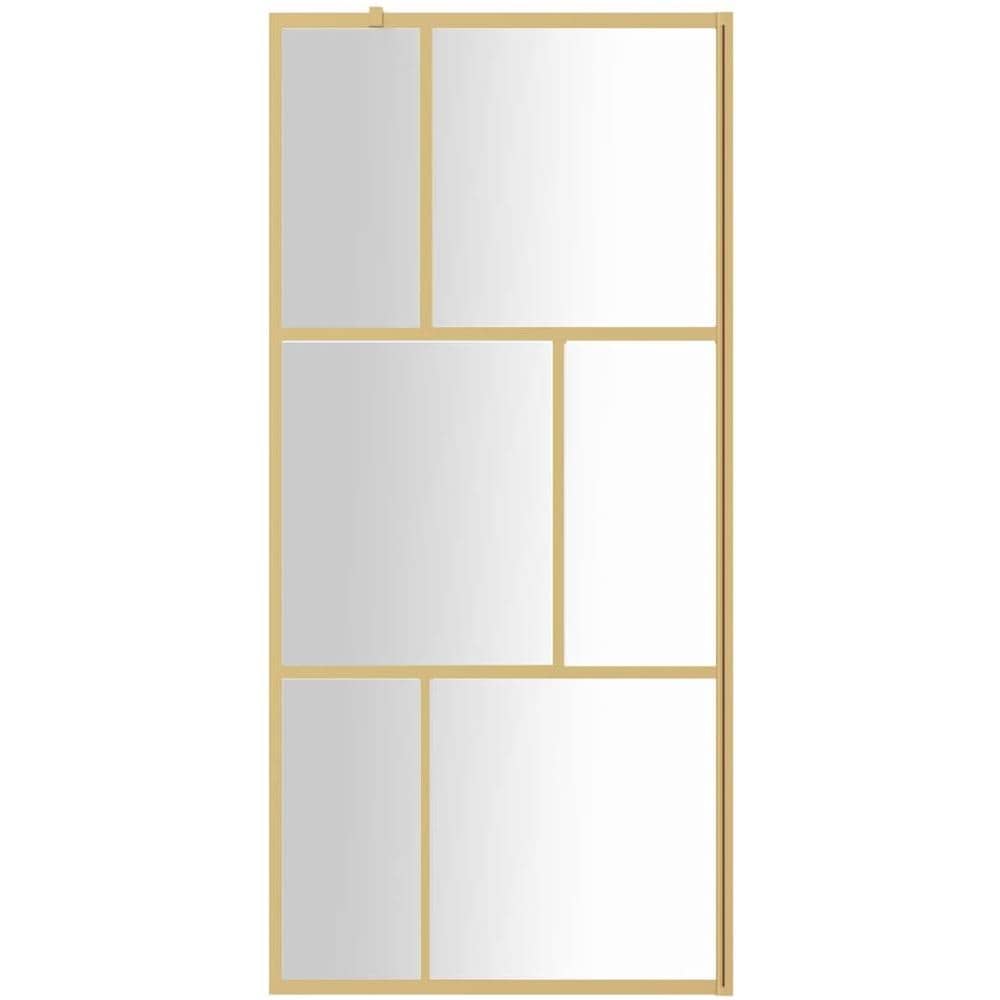 Parete Per Doccia Walk-in Vetro Trasparente Esg 80x195 Cm Oro - Foto 3