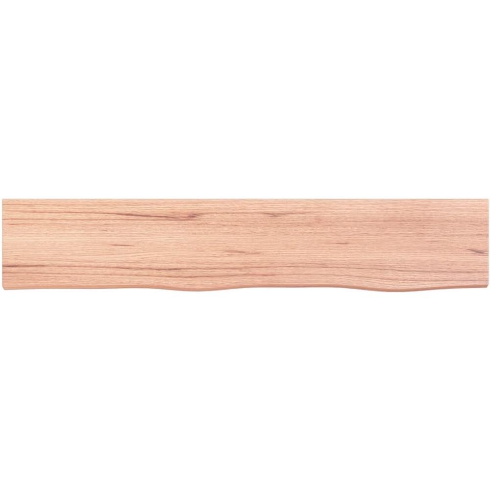 Ripiano Muro Marrone Chiaro 100x20x4cm Massello Rovere Trattato - Foto 2