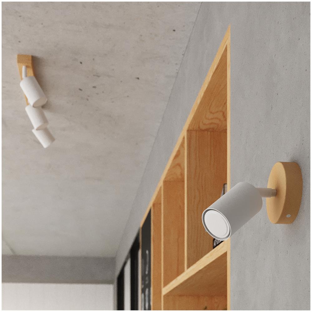 Lampada A Soffitto Verdo 4 Bianco Sl. 1289 - Moderno Lampade Da Soffitto Legno Bianco 17.5x96x65 Cm - Foto 7