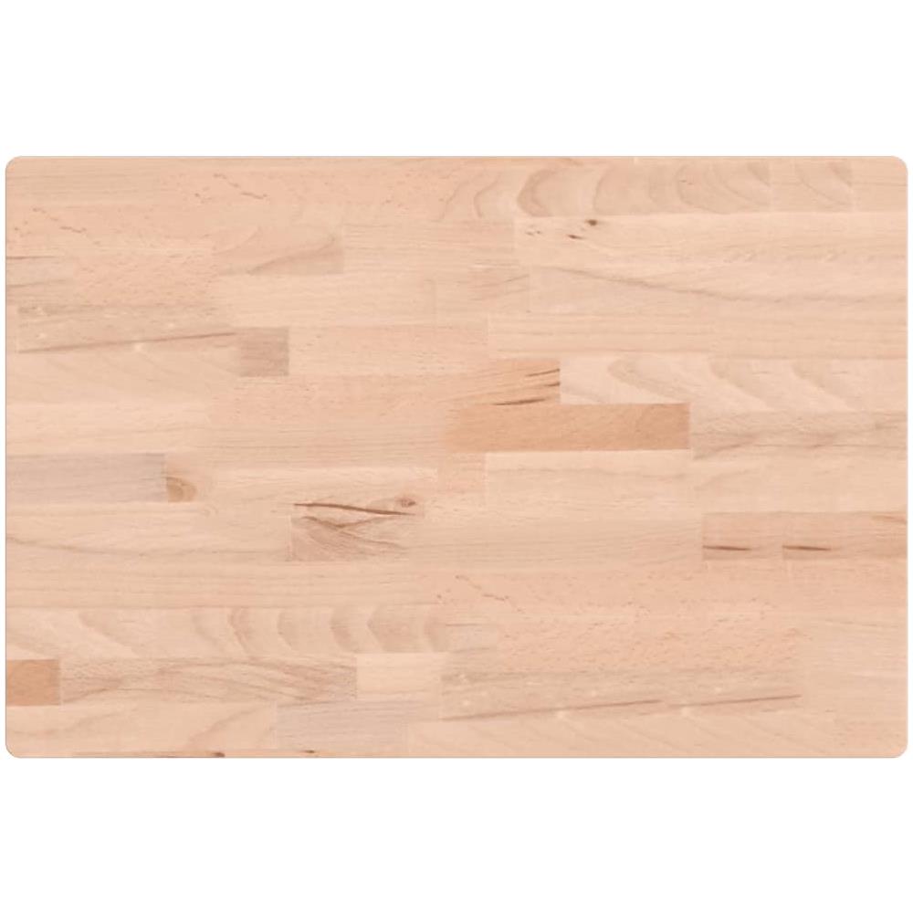Piano Tavolo 60x40x4cm Rettangolare Legno Massello Di Faggio - Foto 2