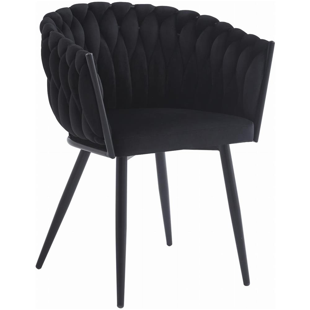 Sedia MAYAN con rivestimento in velluto nero e gambe in metallo x2 - Foto 2