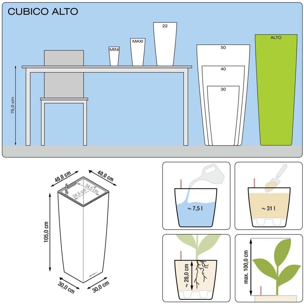 Fioriera Cubico Alto 40 ALL-IN-ONE Carbone 18233 - Foto 7