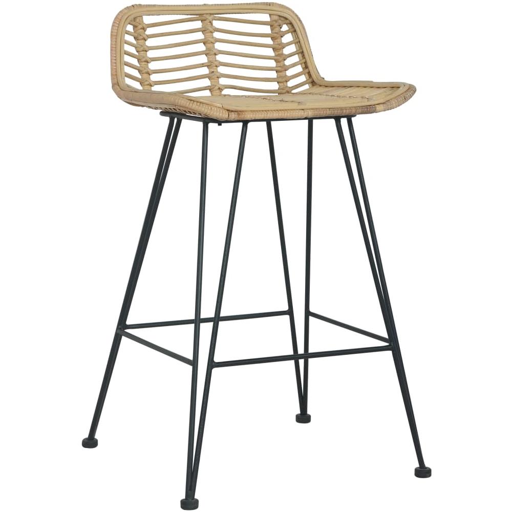 Sedie Da Bar 2 Pz In Rattan Naturale - Foto 2