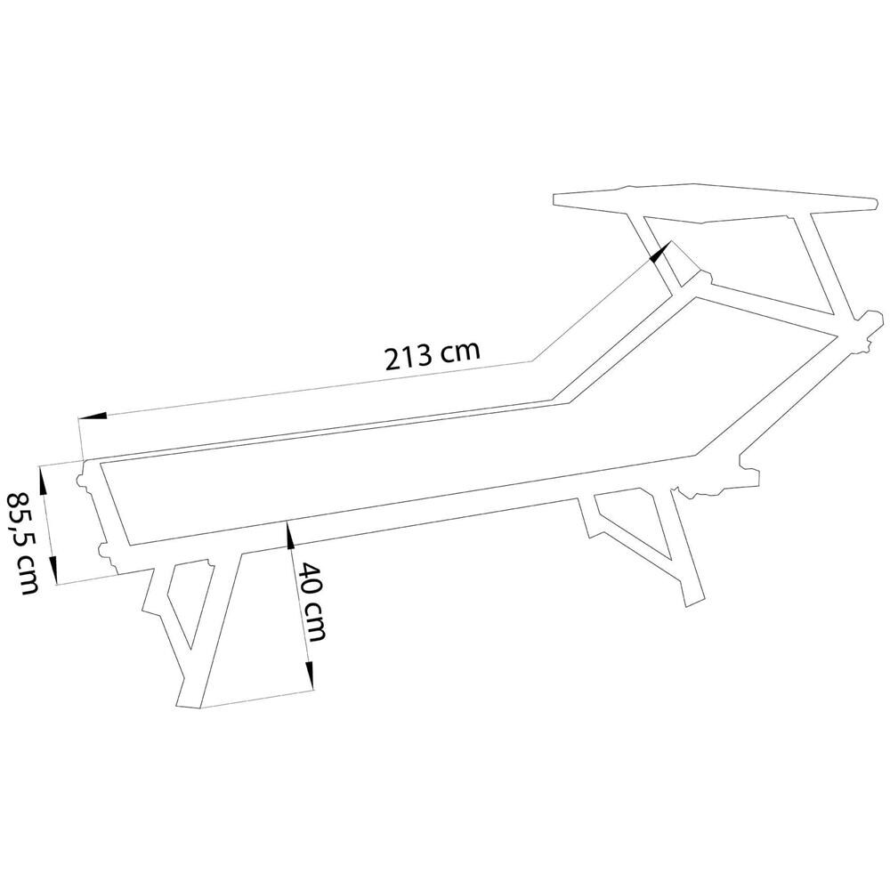 Lettino Xl Sdraio Prendisole Gigante Impilabile In Alluminio E Textilene Da Esterno Giardino Piazza E Mezza, Cm 213x85,5x40 - Foto 2