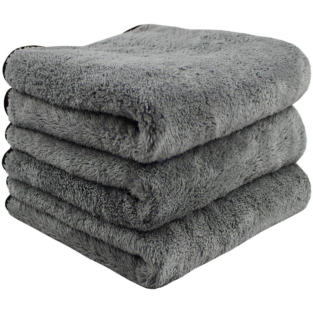 Microfibra Auto Essiccazione Asciugamani Assorbente Grande Accordo Dellautore Panni Peluche Spessa Auto Lavaggio Asciugamani Manutenzione Auto Asciugamani 380gsm 40cm X 60cm 3 Pack Grey - Foto 1