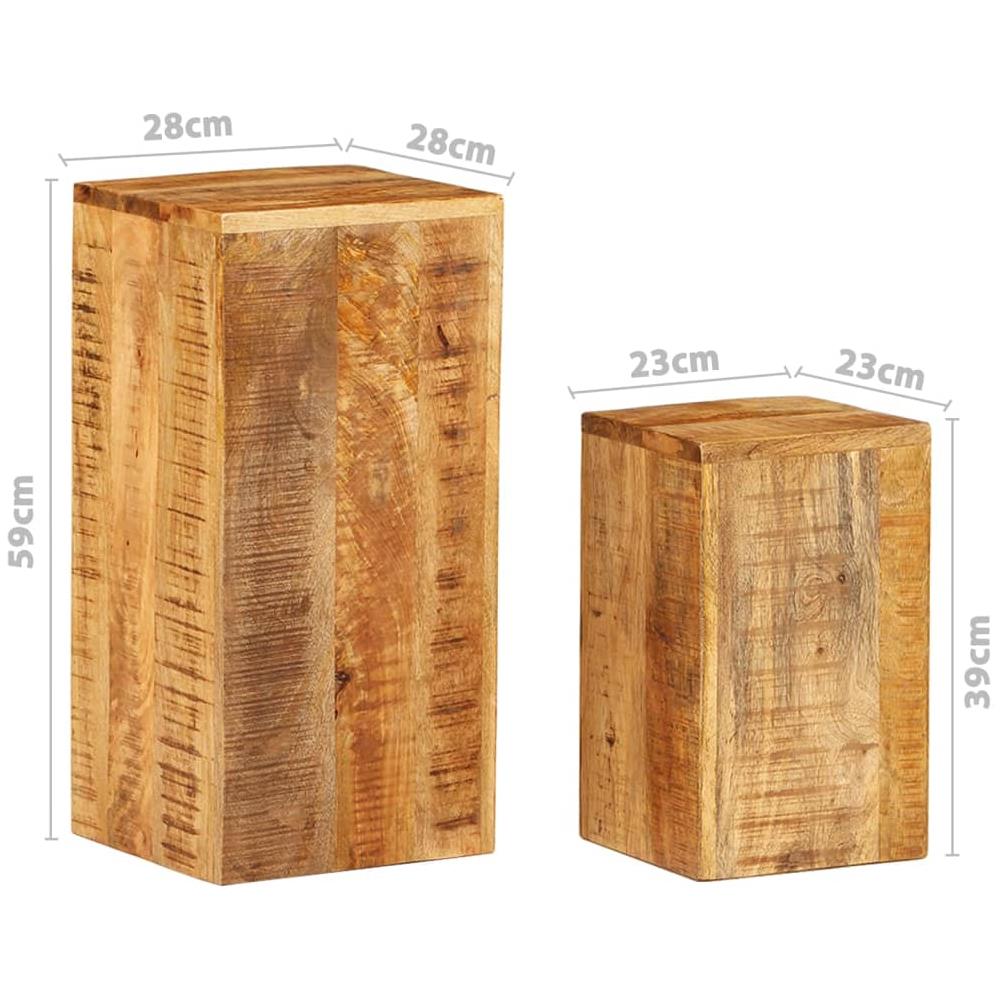 Supporti per Piante 2 pz in Legno Massello di Mango - Foto 7