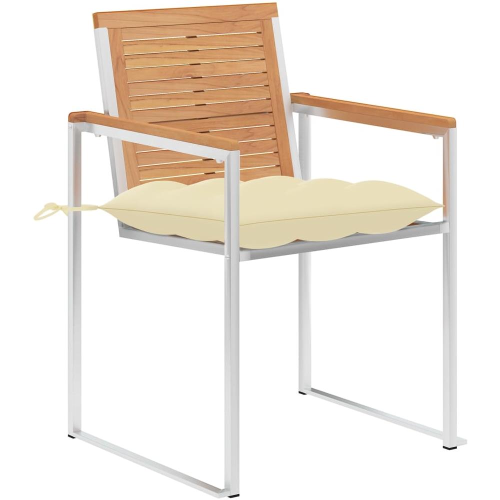 Sedie Da Giardino Con Cuscini 8 Pz In Legno Massello Di Teak - Foto 3