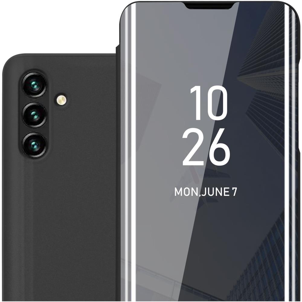 Custodia Compatibile Con Samsung Galaxy A13 5g In Tormalina Nera - Clear View Specchio Coperchio Protettivo Con Funzione Di Supporto Protezione A 360 Gradi - Foto 1