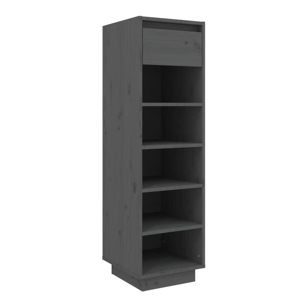 Scarpiera Grigia 30x34x105 cm in Legno Massello di Pino - Foto 1