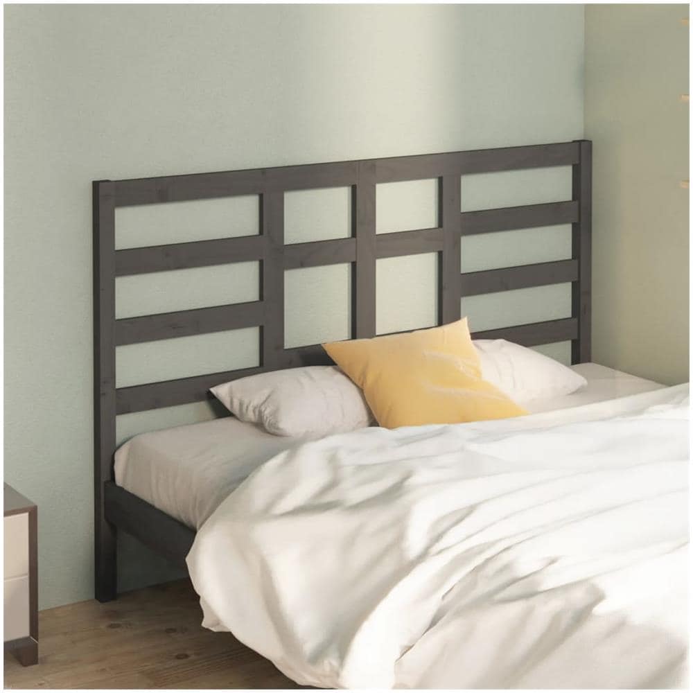 Testiera Letto Grigia 166x4x104cm In Legno Massello Di Pino - Foto 1